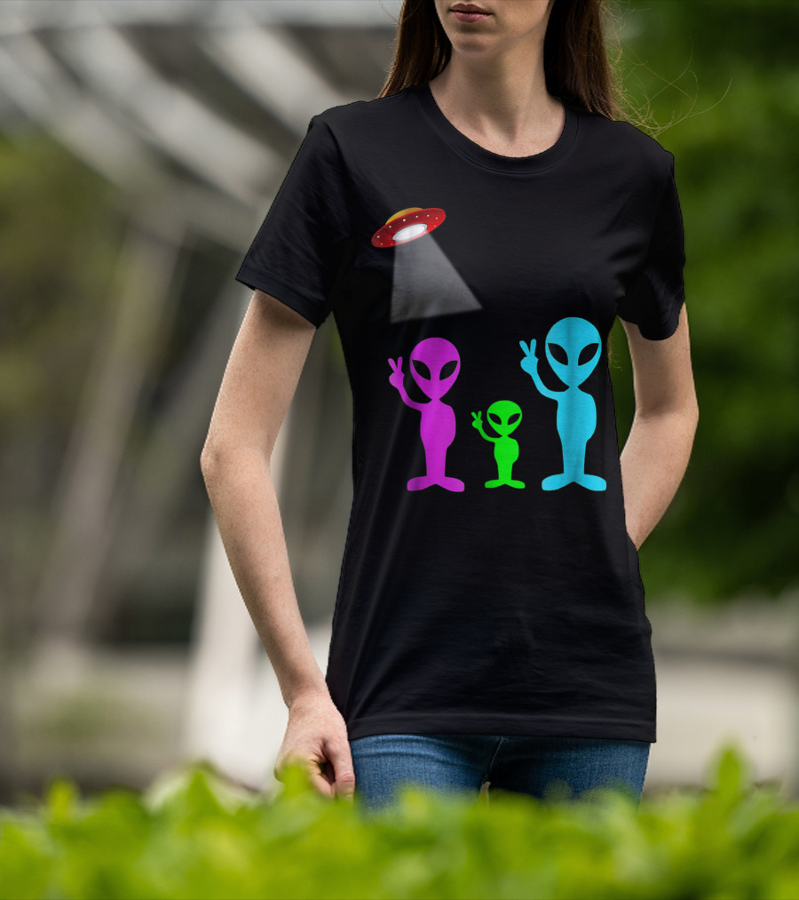 Alien Visitors Fun Space Science Wear Lt88 Peaceful Encounters T-Shirt