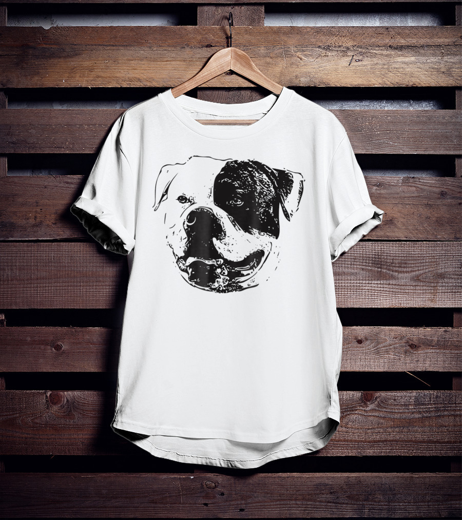 American Bulldog Dog Mom Or Dad Face T-Shirt