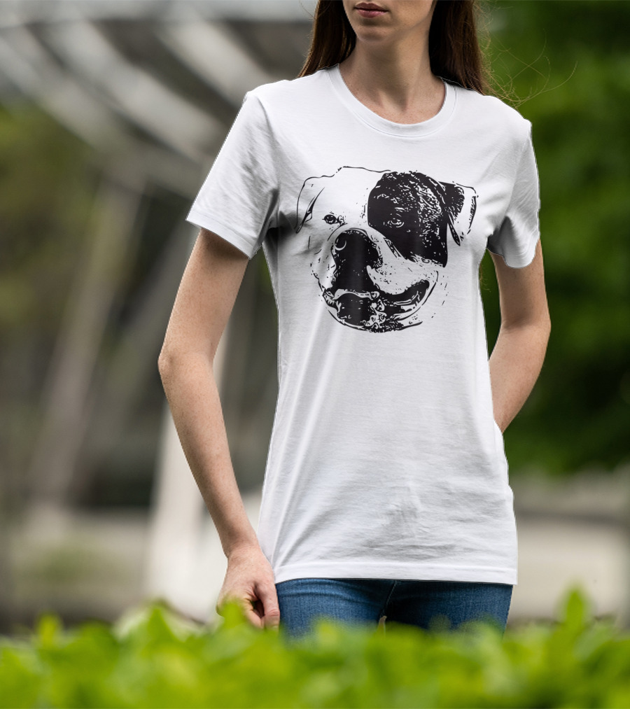 American Bulldog Dog Mom Or Dad Face T-Shirt