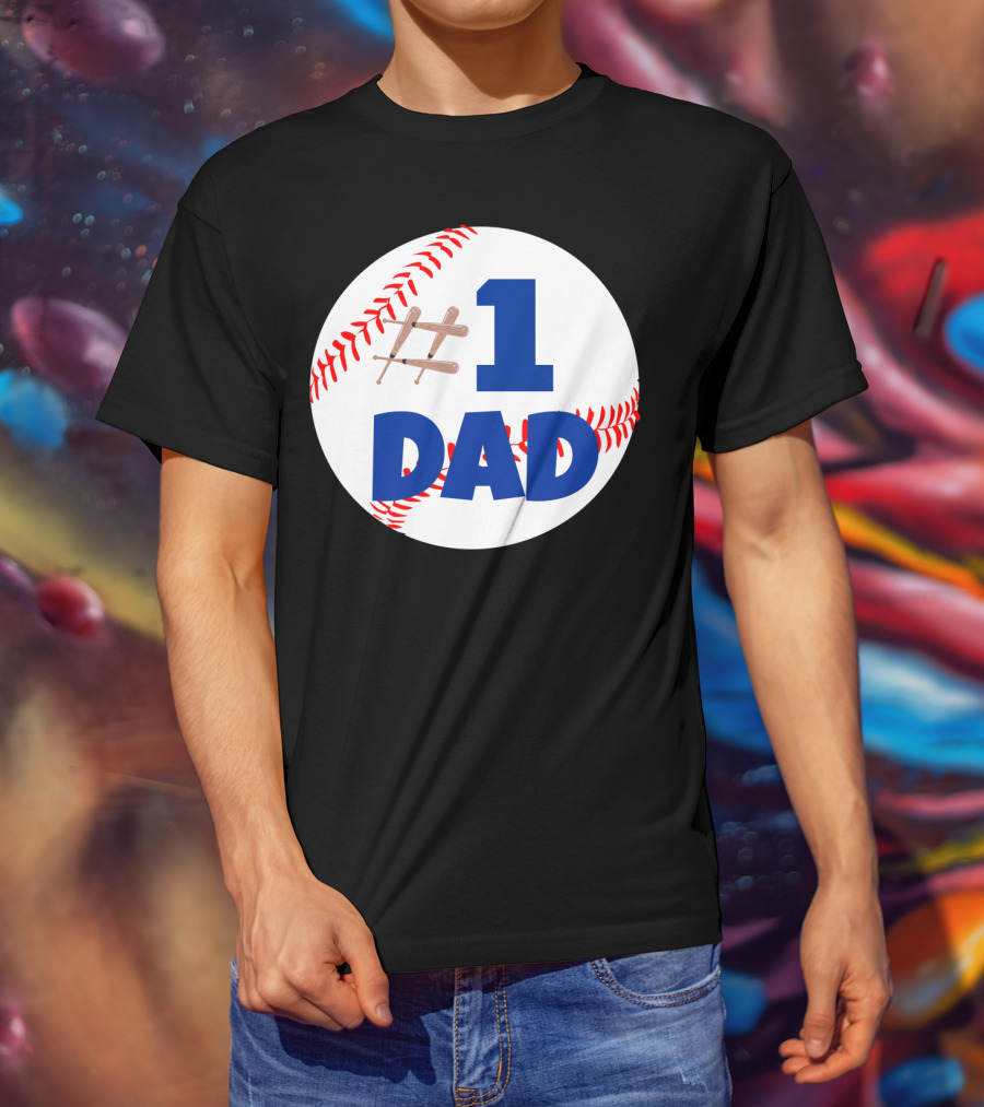 1 Dad Baseball Bats T-Shirt