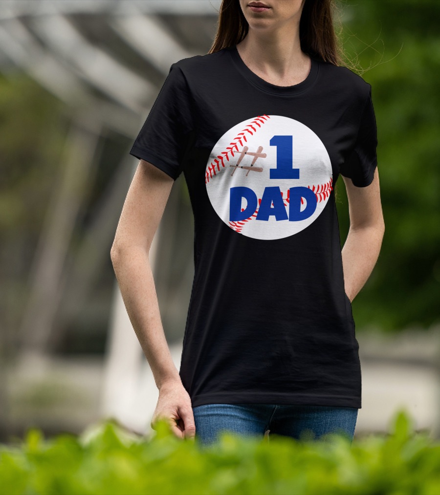 1 Dad Baseball Bats T-Shirt