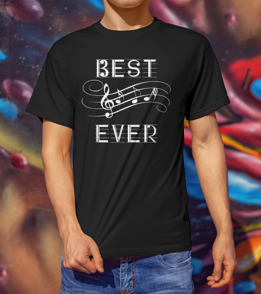 BEST DAD EVER Musical Notes T-Shirt