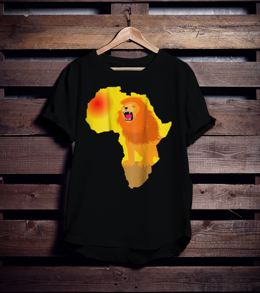 Africa Lion Map Big Five Safari Dad South Animals T-Shirt