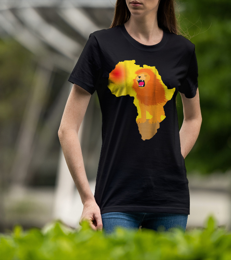 Africa Lion Map Big Five Safari Dad South Animals T-Shirt