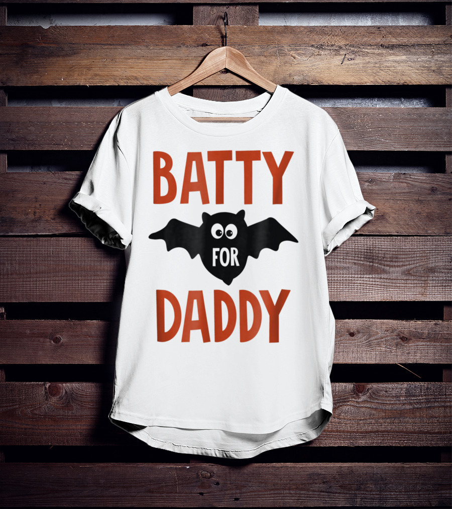 Batty For Daddy Halloween Kids Dad59 T-Shirt