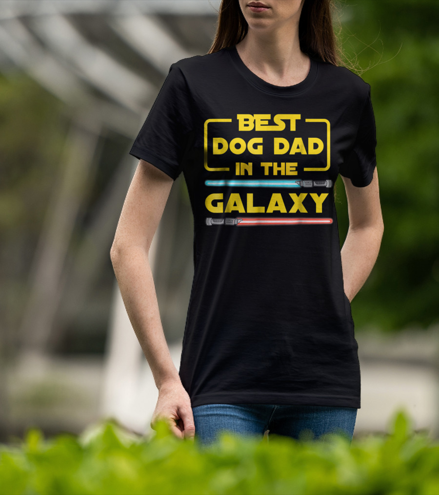 Best Dog Dad In The Galaxy Star Wars Lightsaber T-Shirt