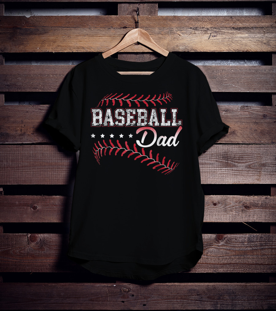 Baseball Dad Love Playing Baseball Sports Fanatic Father's Passion T-Shirt