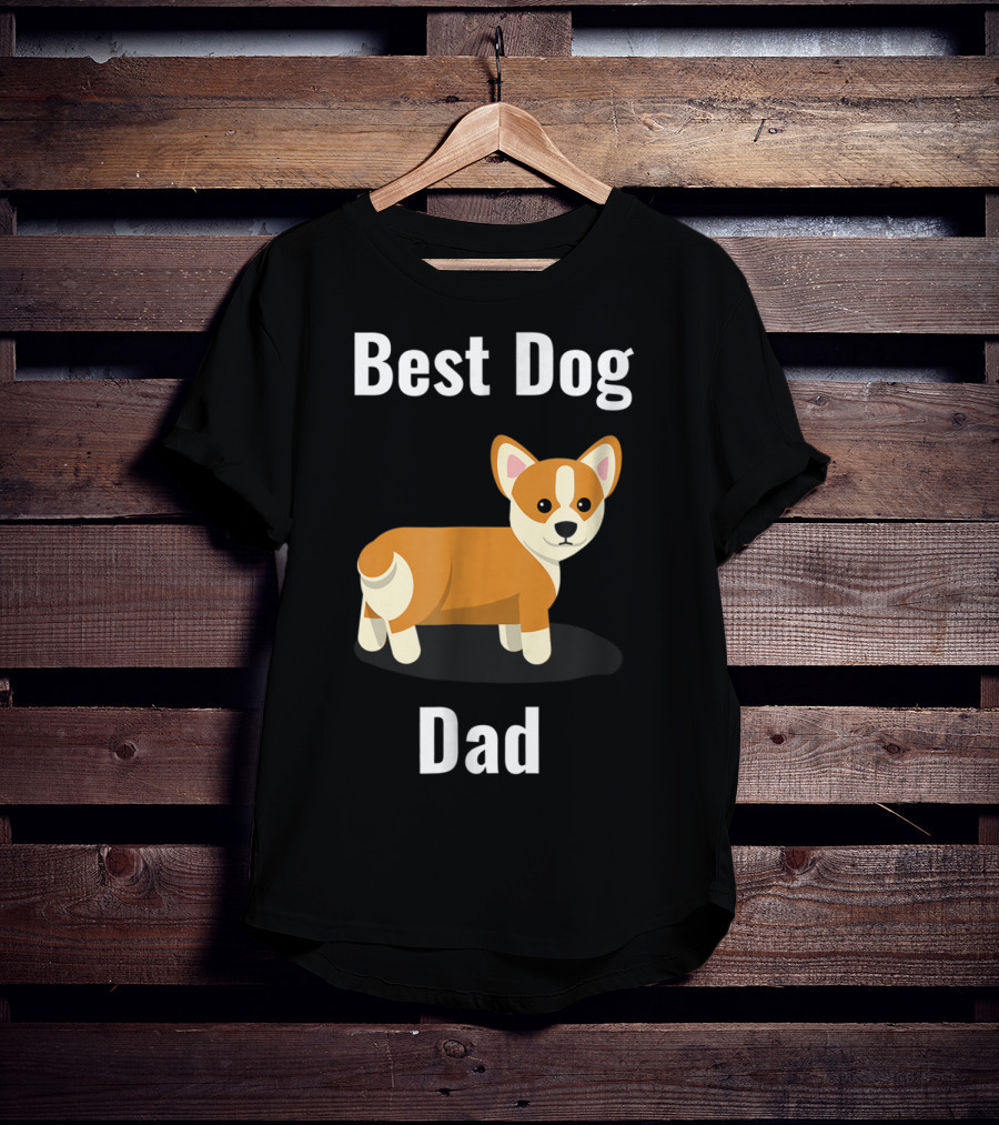 Best Dog Dad Corgi Cartoon T-Shirt