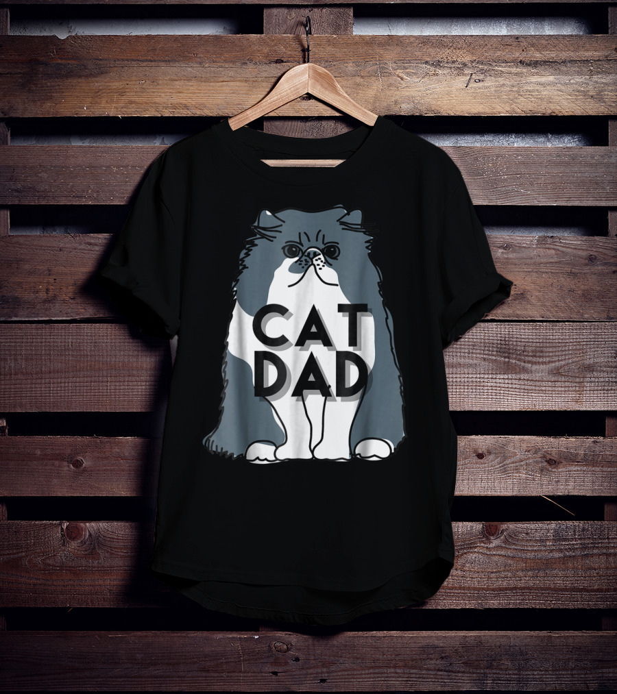 Cat Dad Funny Men Kitty Best T-Shirt