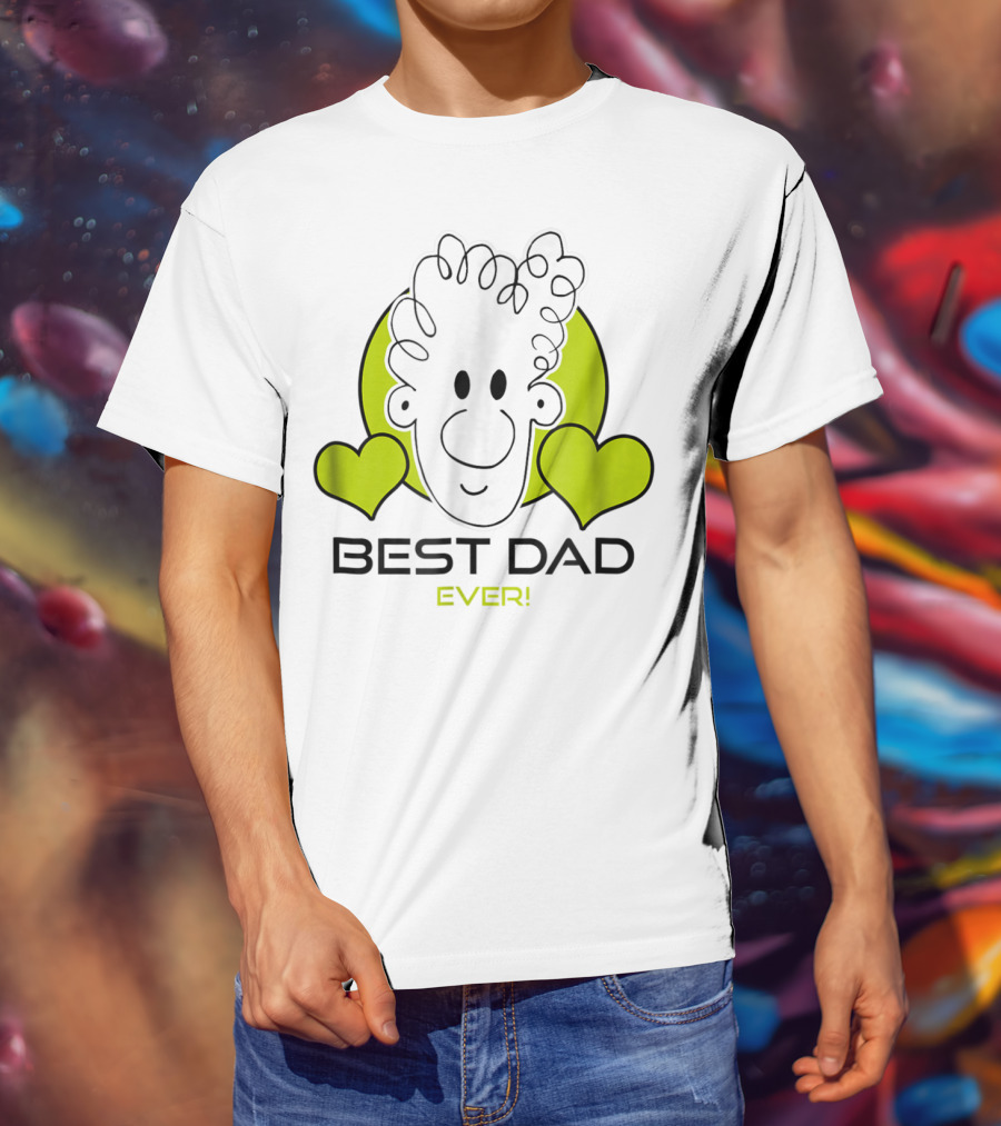 Best Dad Ever Cartoon Heart T-Shirt
