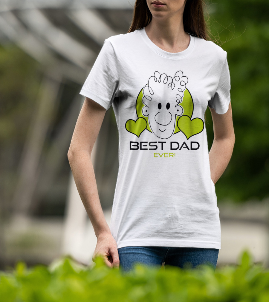 Best Dad Ever Cartoon Heart T-Shirt