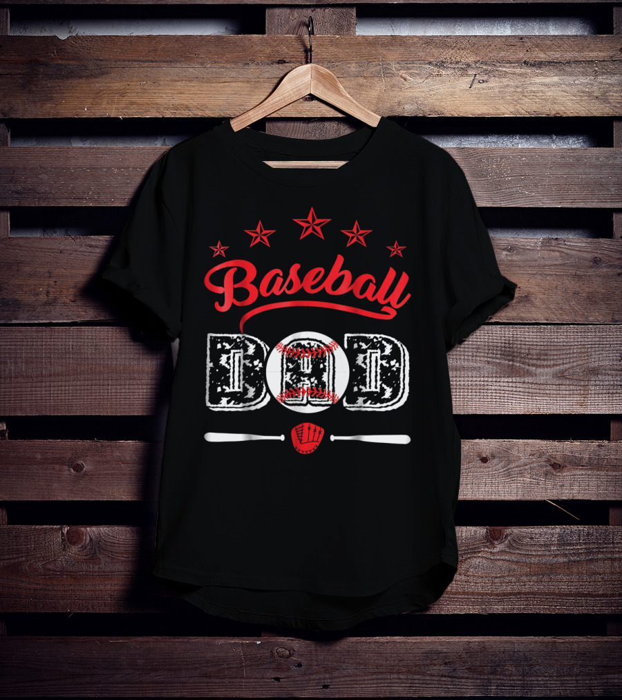 Baseball Dad Stars And Bats T-Shirt