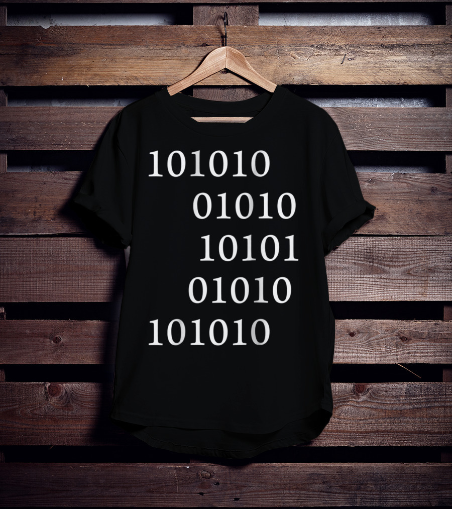 Binary Code Pattern For Geek Dad T-Shirt