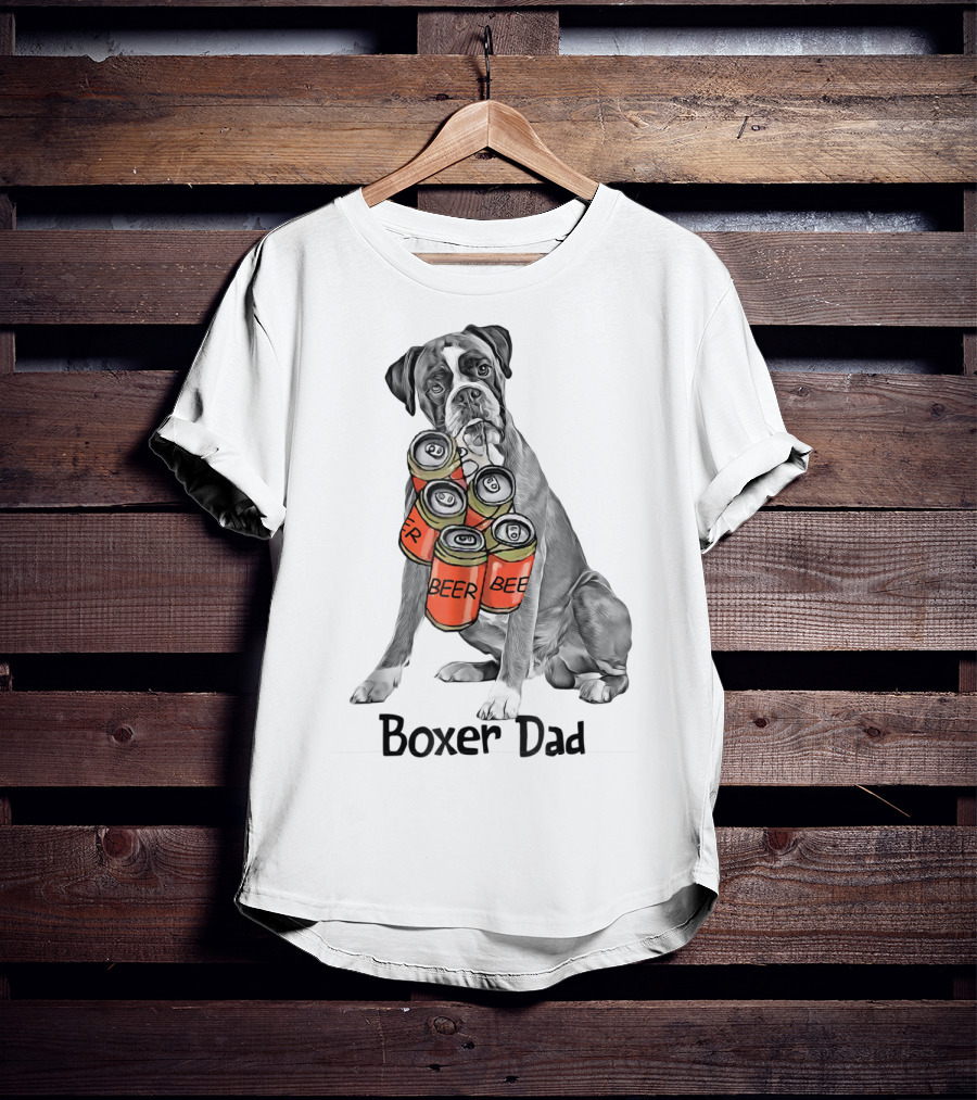 Boxer Dad Beer Can Fetcher T-Shirt