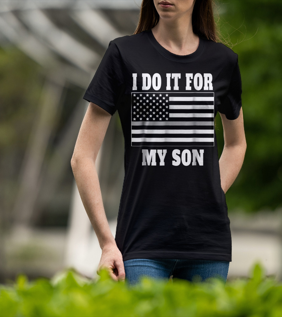 Corrections Officer Dad Thin Gray Line I Do It For My Son T-Shirt