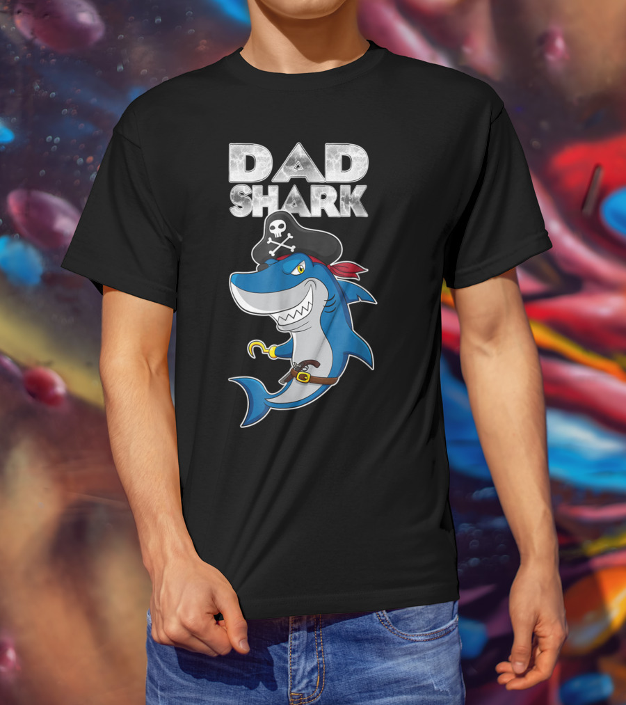 Dad Shark Pirate Halloween Matching Family85 T-Shirt