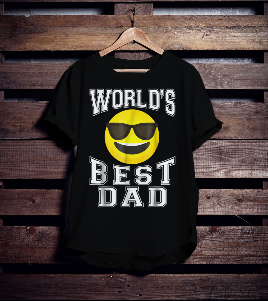 World's Best Dad Cool Emoticon T-Shirt