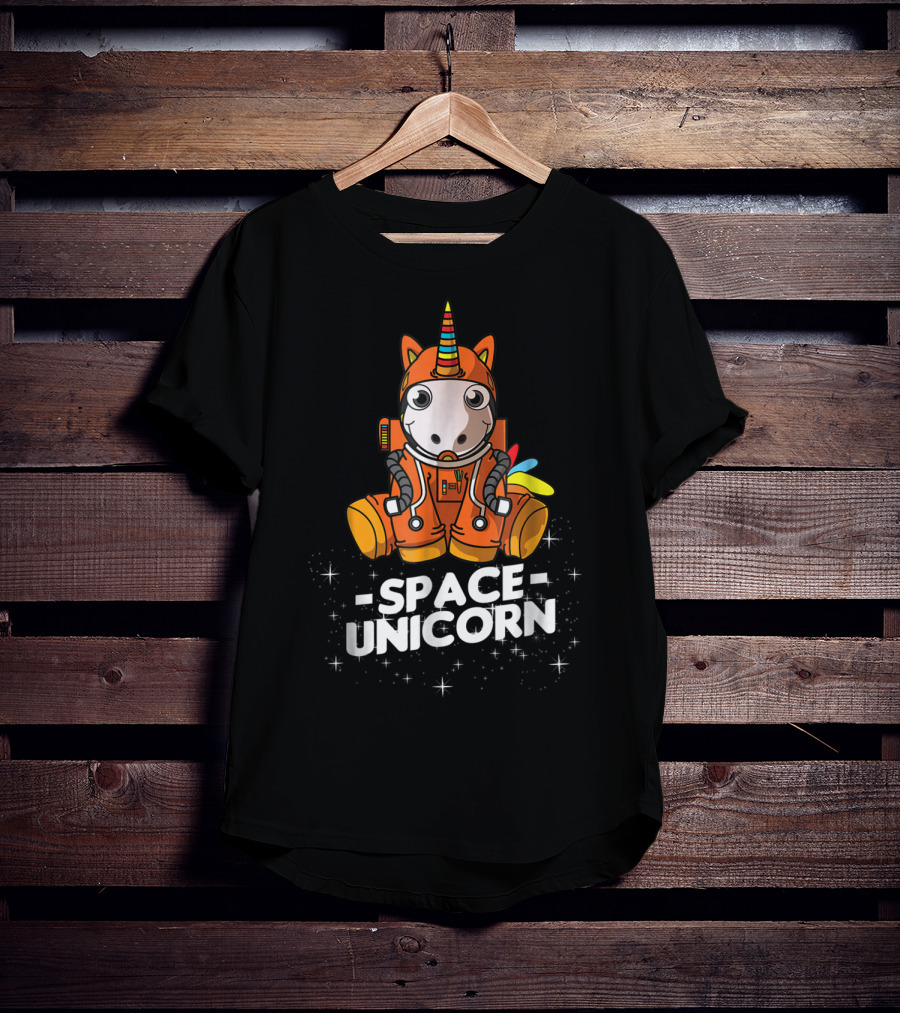 Space Unicorn Astronaut Suit With Christmas Dog Owner T-Shirt