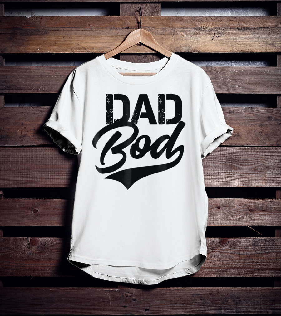 Dad Bod Classic Retro Swoosh Font T-Shirt