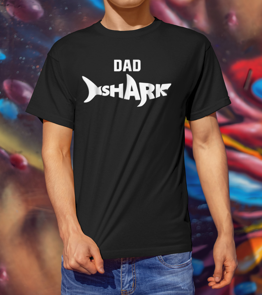 Dad Shark Ideas Matching Family S13 Shark Text T-Shirt