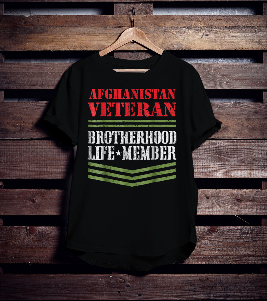 Afghanistan Veteran Brotherhood Life Member Dad Grandpa Veterans Day T-Shirt