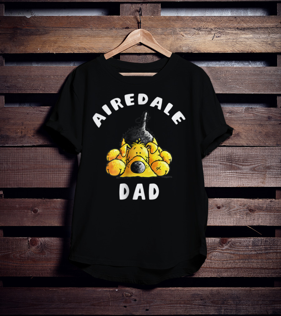 Airedale Terrier Dad Dog Breed Cartoon T-Shirt