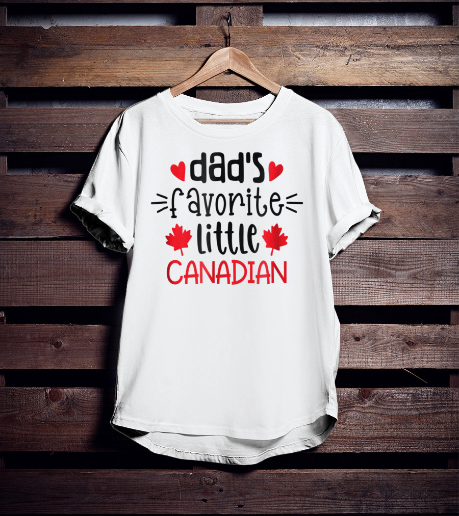 Dad's Favorite Little Canadian Boys Kids Canada Day T-Shirt