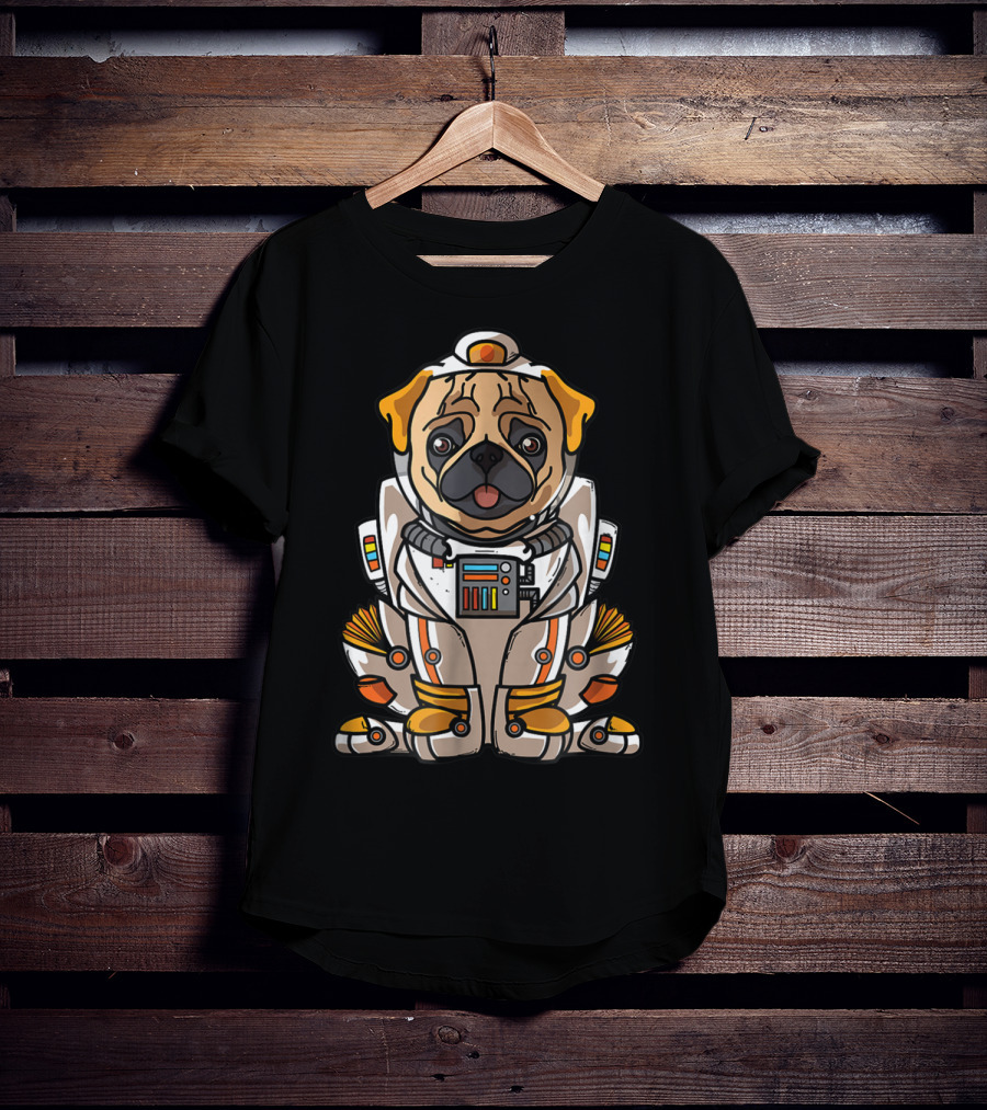 Christmas Space Pug Suit Astronaut Dog Owner T-Shirt