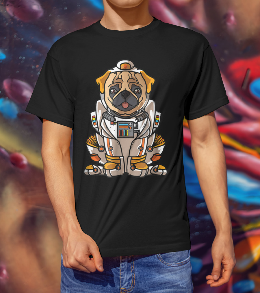 Christmas Space Pug Suit Astronaut Dog Owner T-Shirt