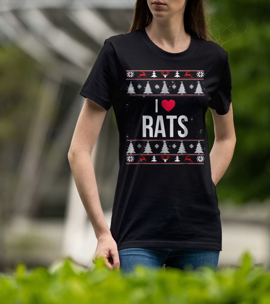 Christmas I Love Rats Ugly T-Shirt