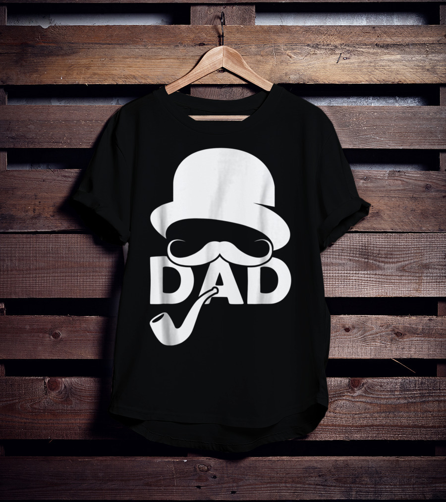 Cool Dad Mustache Hat Pipe T-Shirt