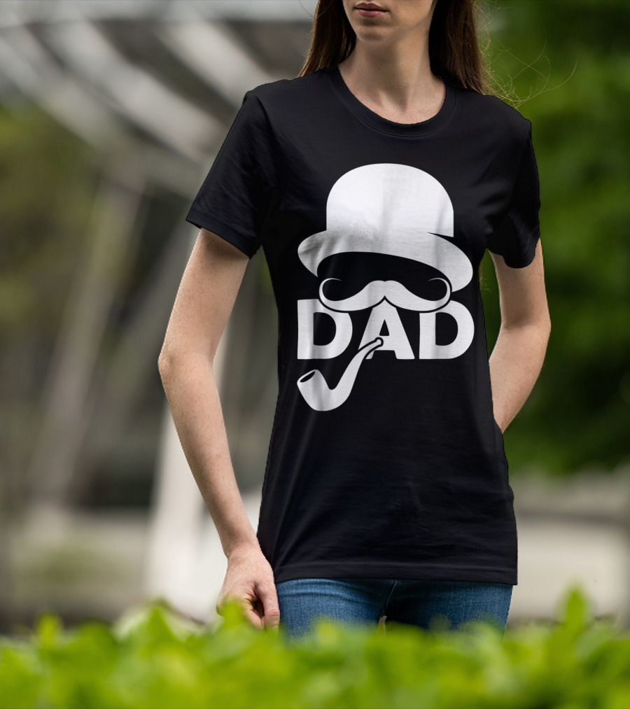 Cool Dad Mustache Hat Pipe T-Shirt