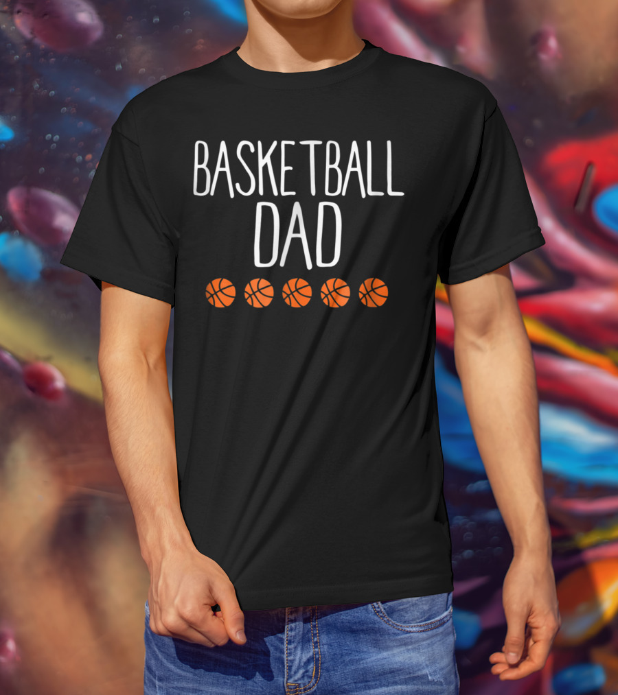 Basketball Dad Cute Sports Basketballs T-Shirt