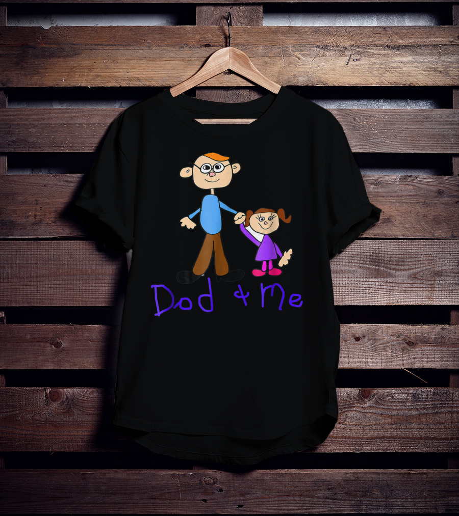 Dad And Me Father Daughter Cartoon Style Happy T-Shirt