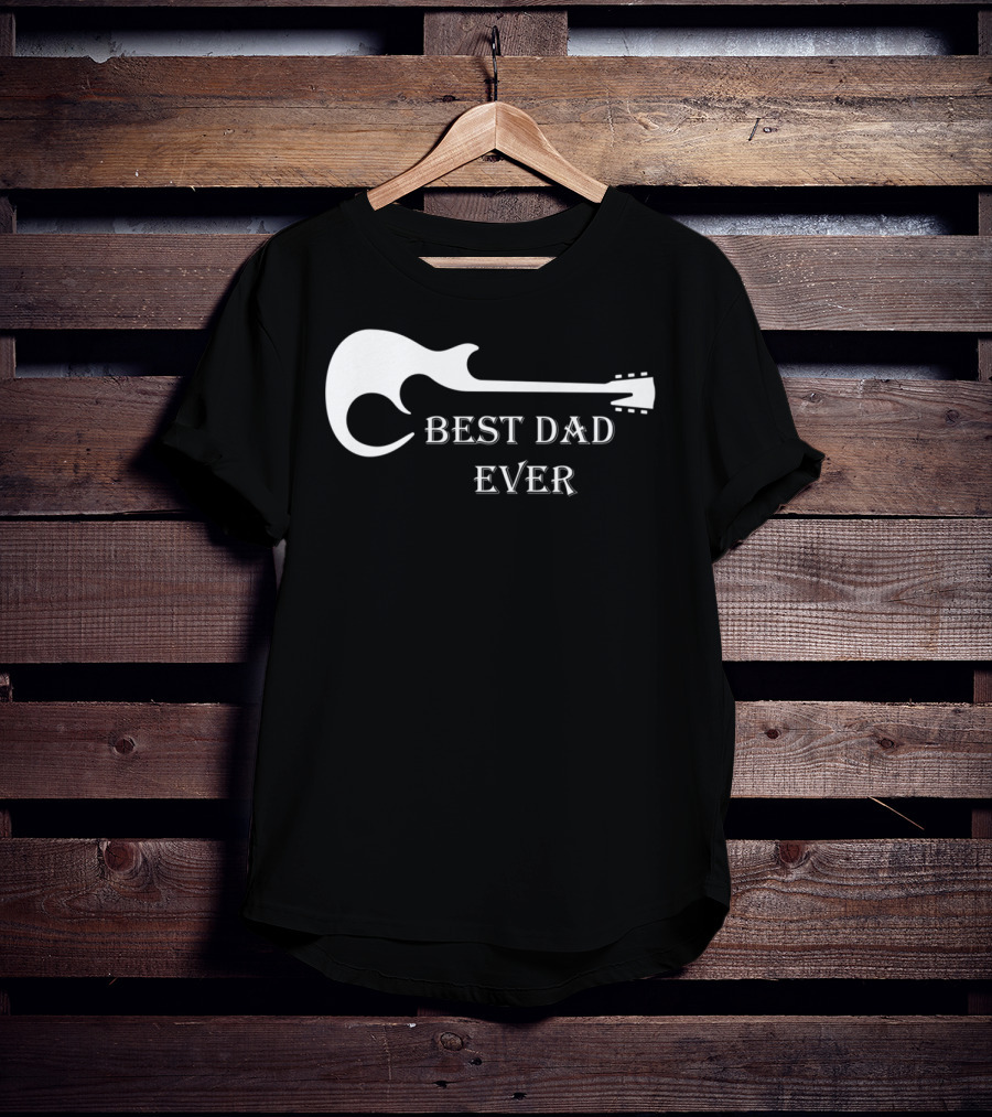 Best Dad Ever Guitar Silhouette Father's Day Musician Gift T-Shirt