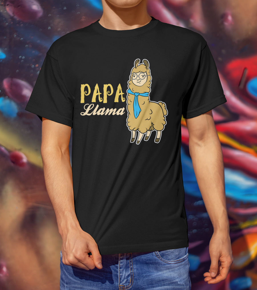 Papa Llama Cool Funny Dad Lover T-Shirt