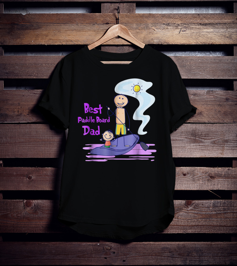 Best Paddle Board Dad Fun Stick Figure T-Shirt