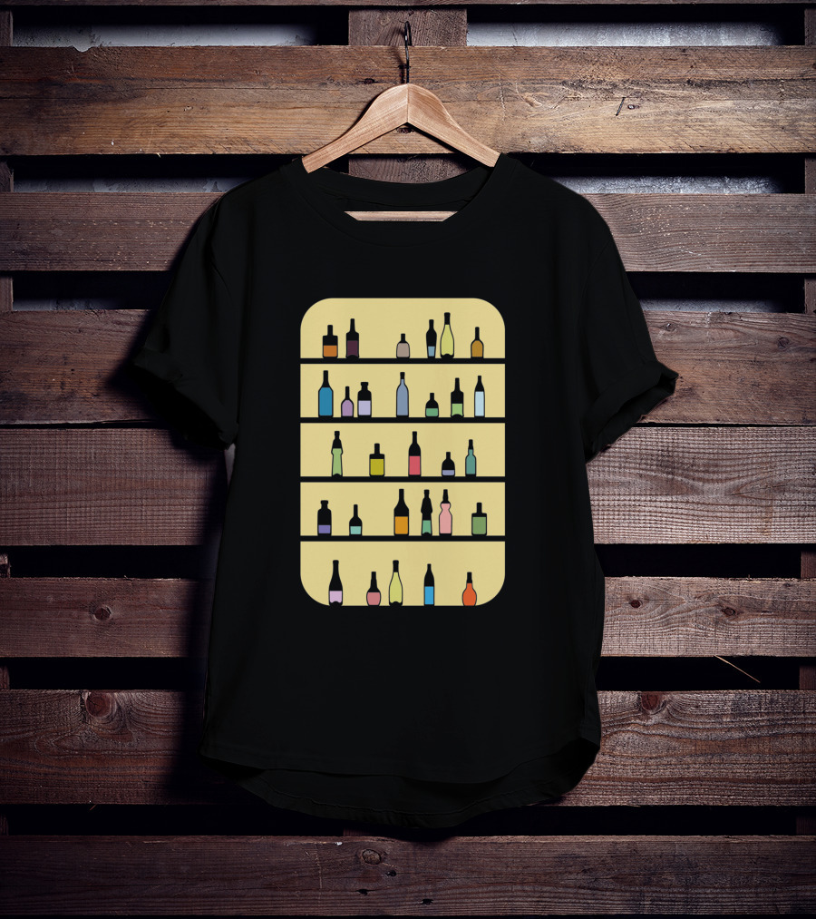 Bar 1225098 Colorful Bottles Shelf Display T-Shirt