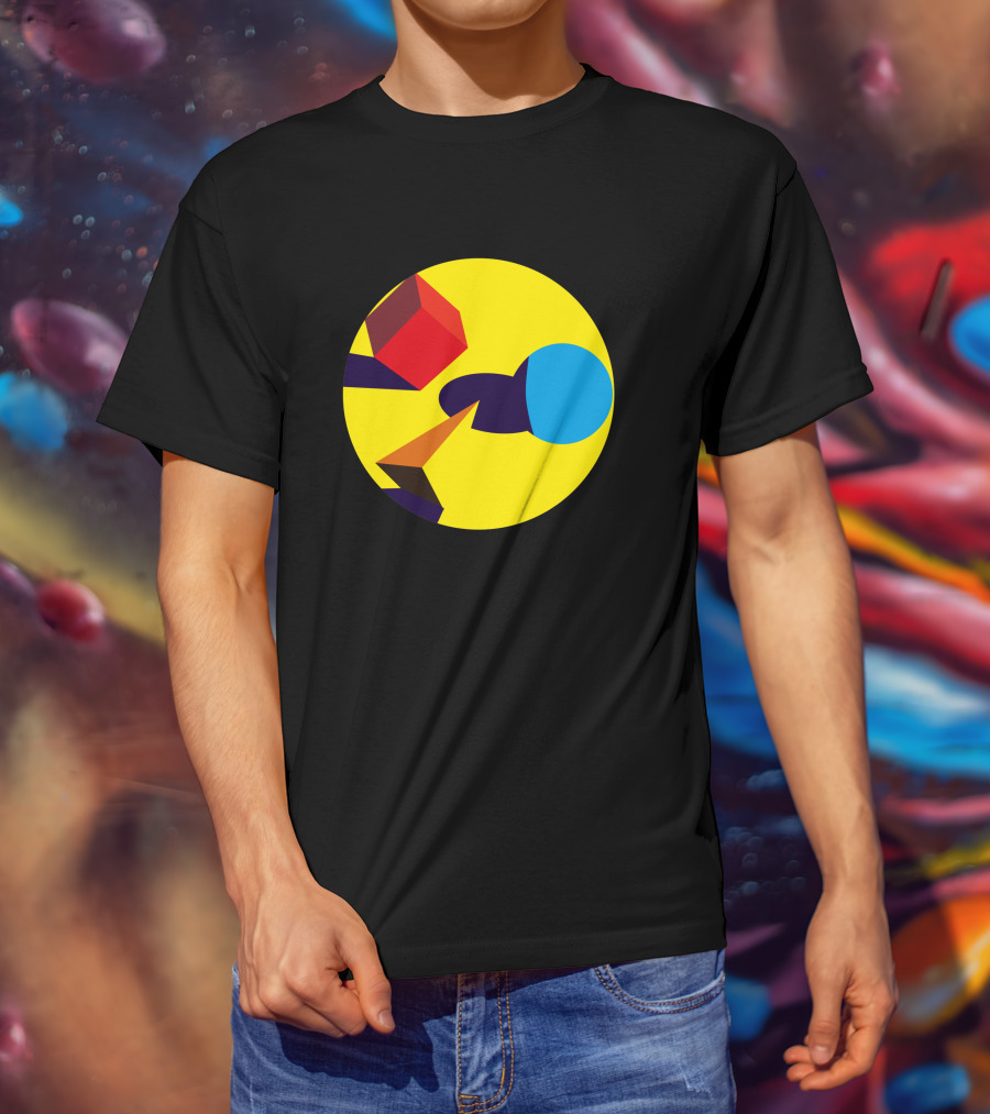Bauhausian Forms Abstract Geometry 704928 Yellow Circle T-Shirt