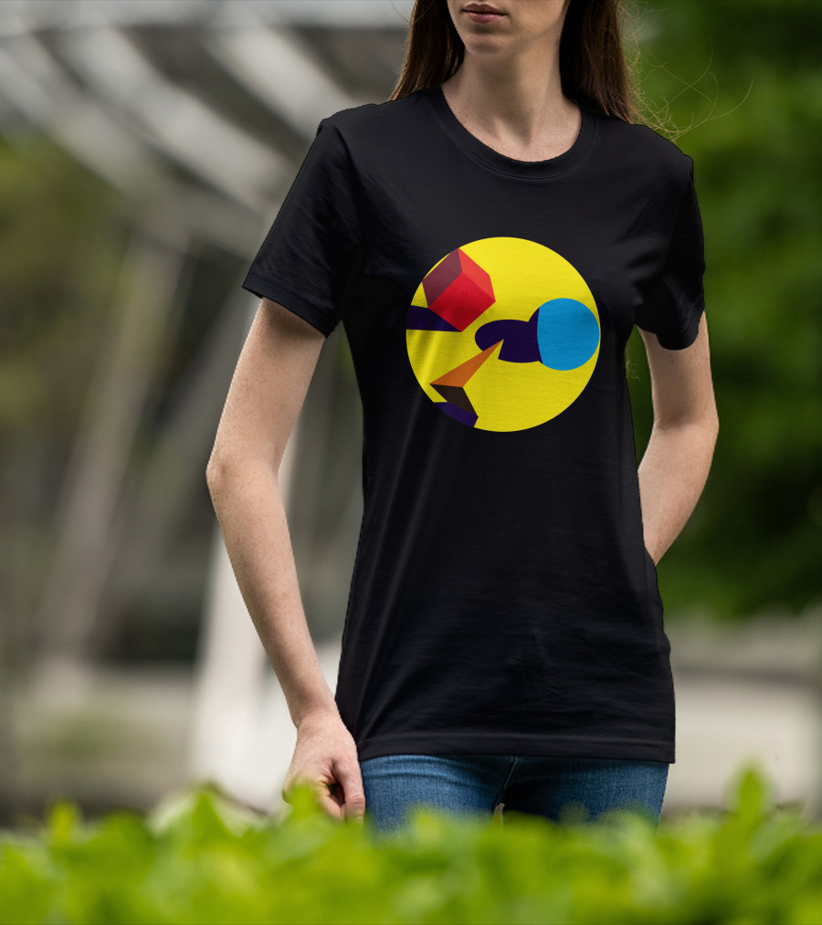 Bauhausian Forms Abstract Geometry 704928 Yellow Circle T-Shirt