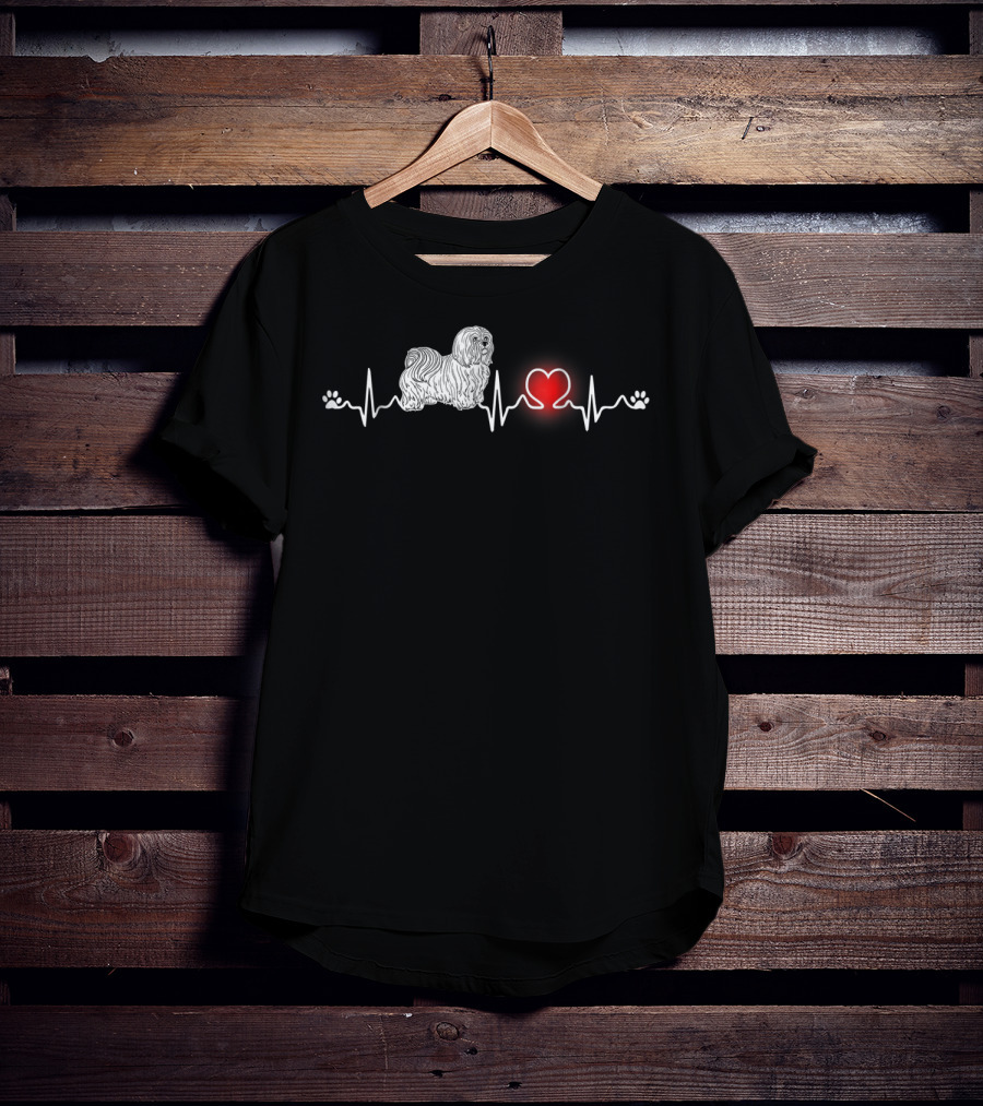 Maltese Dog Heartbeat Pulse Lover Women Men Kids S95 T-Shirt