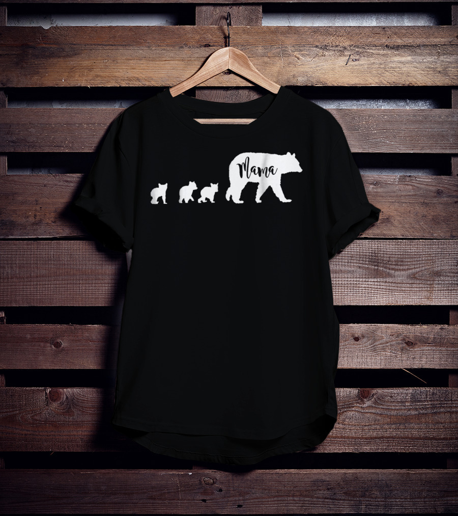 Mama Bear Mom With Three Cubs T-Shirt