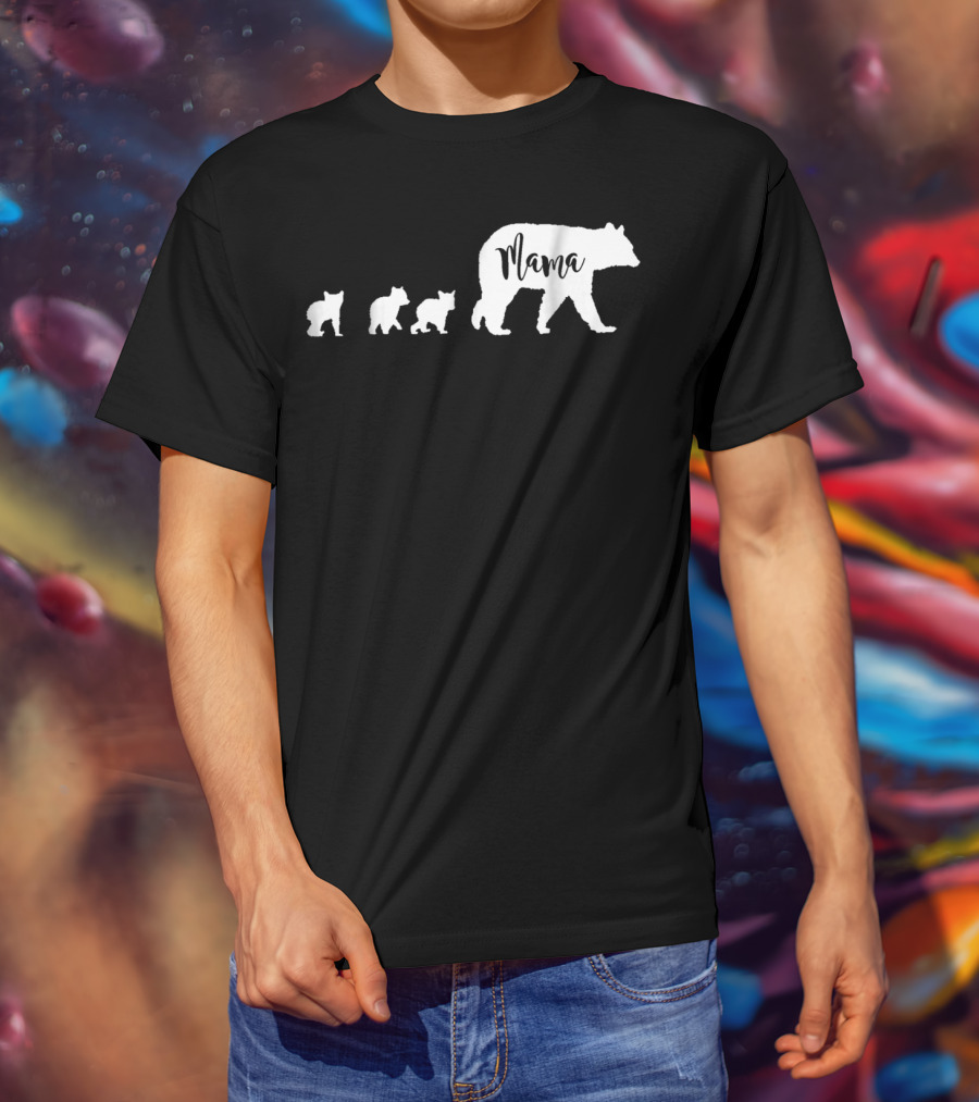 Mama Bear Mom With Three Cubs T-Shirt