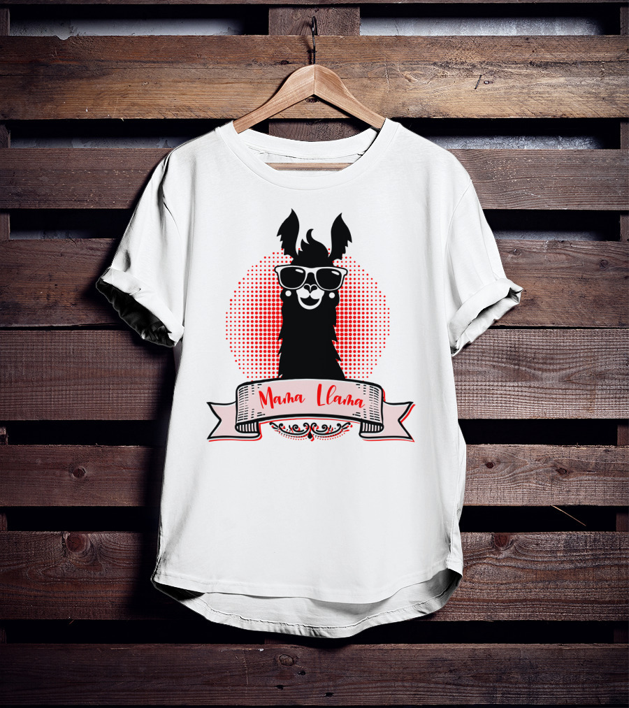 Mama Llama Cool Mom Mother Grandma Auntie81 Fun Llama Wearing Sunglasses T-Shirt