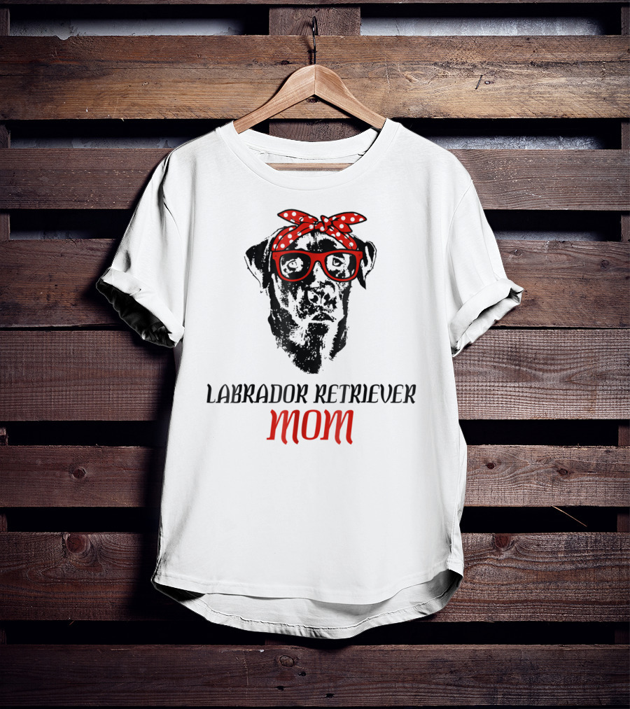 LABRADOR RETRIEVER MOM Dog Lover Retro Glasses Bandana T-Shirt