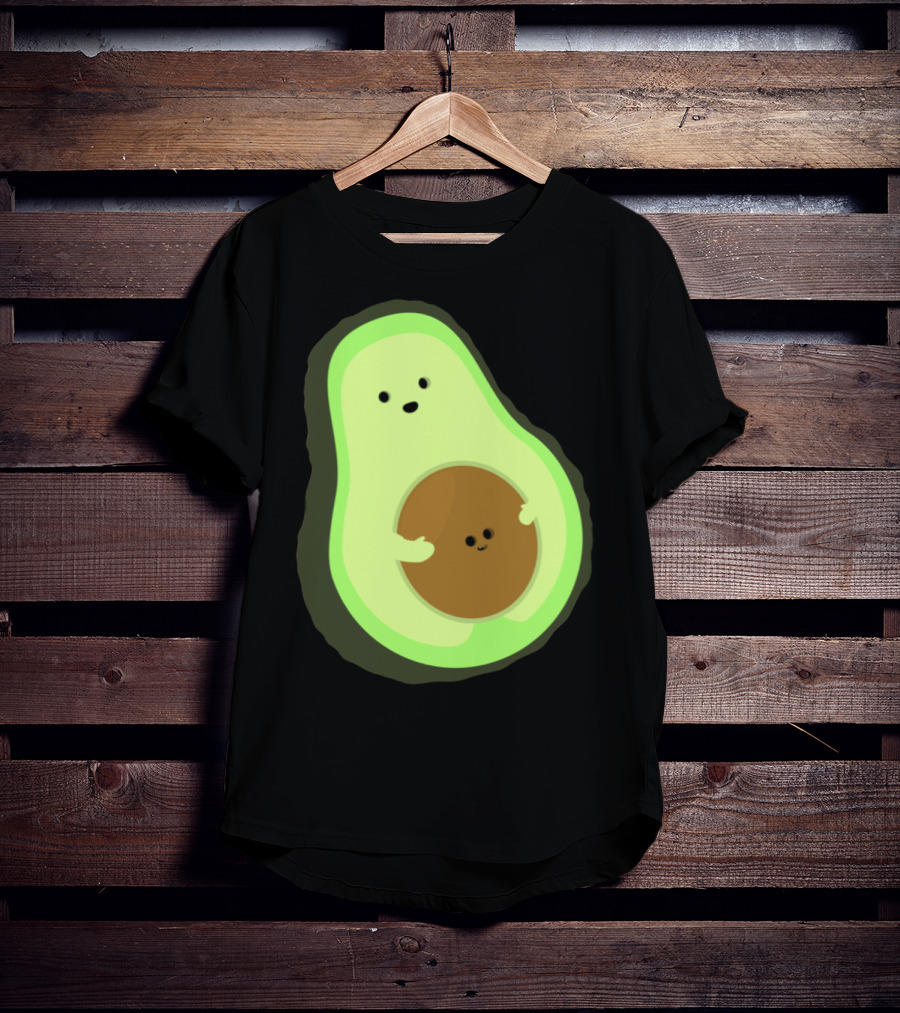 Cute LOL Avocado Pregnant Mom With Baby Seed T-Shirt