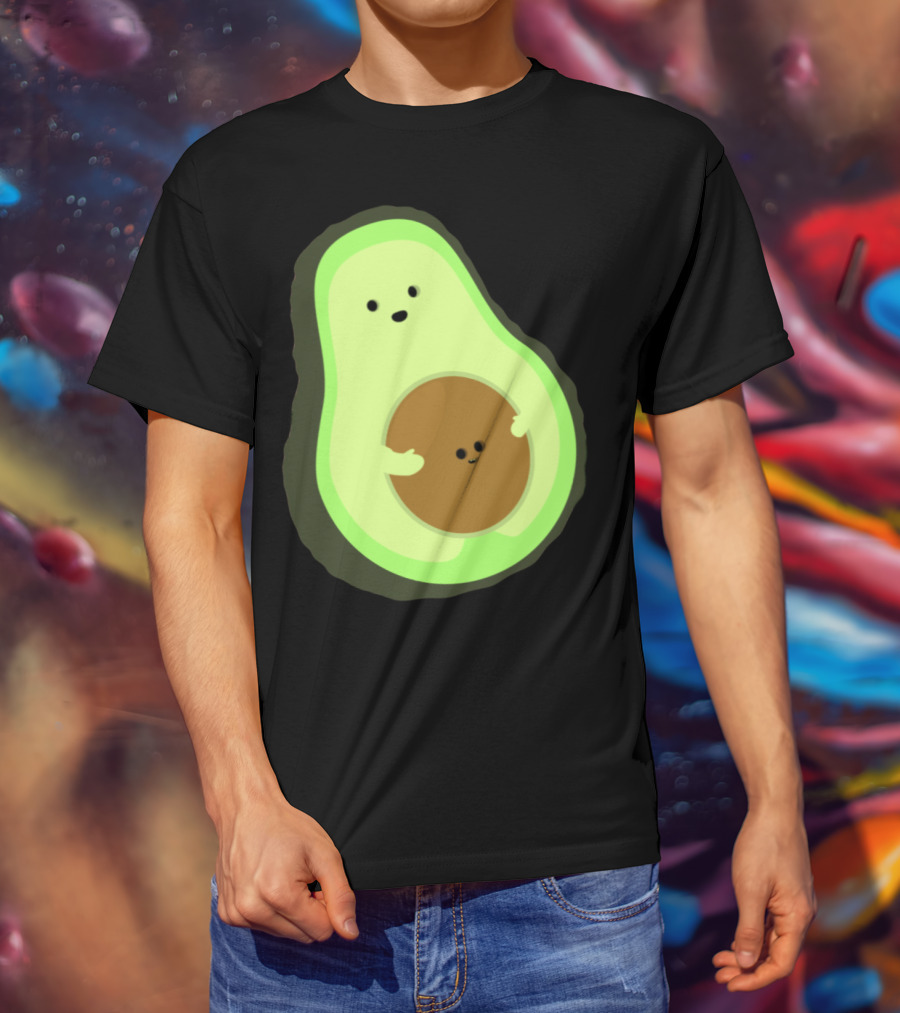 Cute LOL Avocado Pregnant Mom With Baby Seed T-Shirt