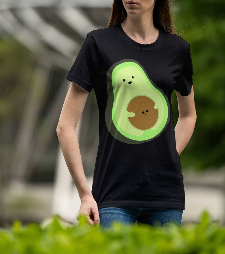 Cute LOL Avocado Pregnant Mom With Baby Seed T-Shirt