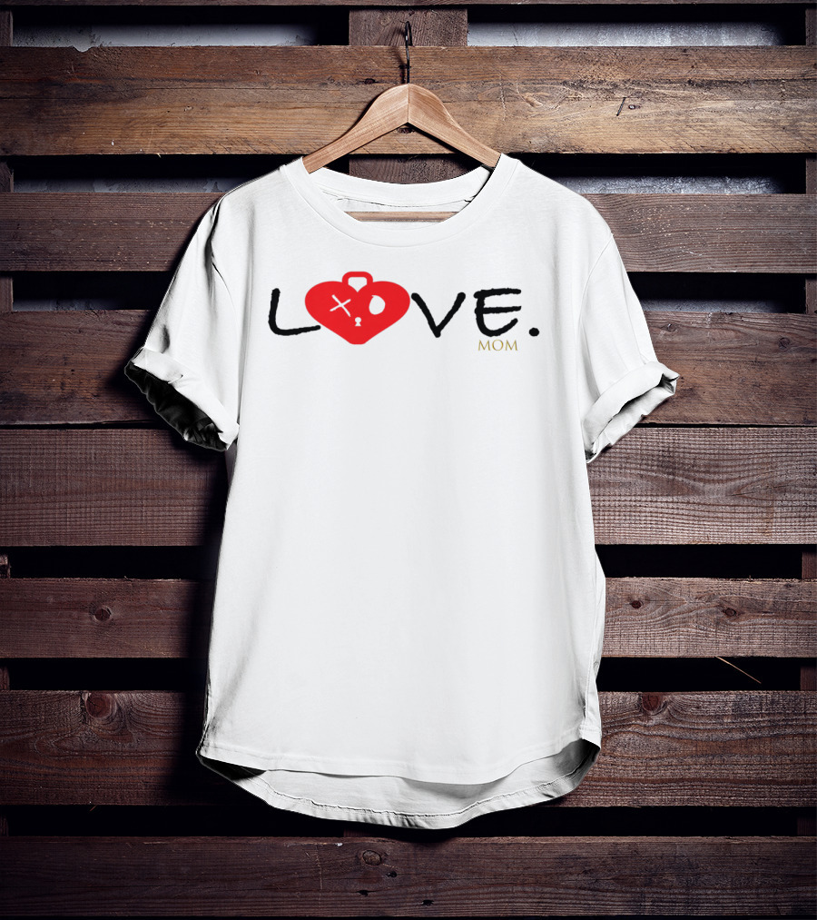 LOVE MOM Red Broken Heart 50 T-Shirt