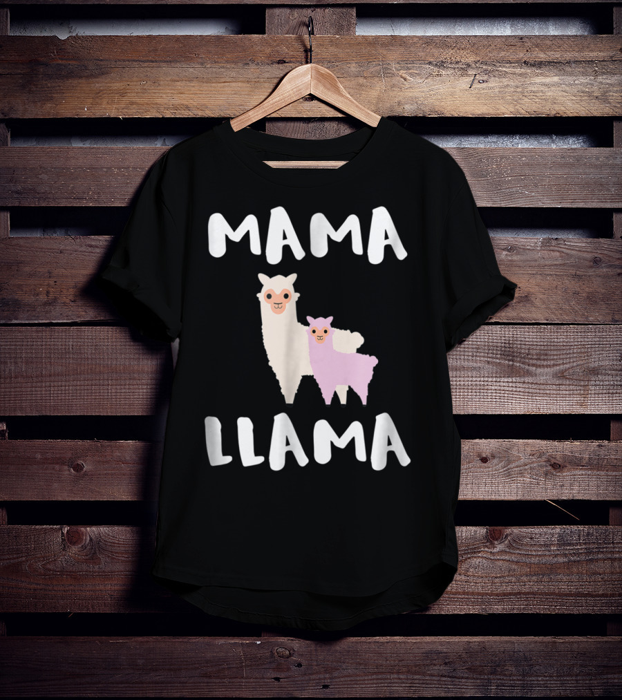 Mama Llama Cute Funny Llama Duo T-Shirt